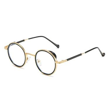 Imagem de Óculos de sol steampunk retrô masculino designer redondo punk óculos estilo gótico produtos femininos óculos de sol uv400, ouro c8 transparente, outros