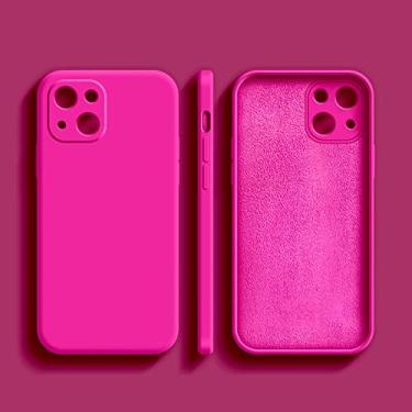 Imagem de Capa de silicone líquido quadrado para iphone 11 12 13 14 pro max mini capa de proteção total para iphone xs 14 pro max x xr capa, cor de pó barbie, para 12 mini 5.4