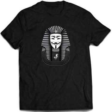 Imagem de Camiseta Anonymous Faraó Camsa Meme Egito Mascara Guy Fawks - Mago Das