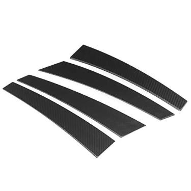 Imagem de Guarnição dos Pilares B de Fibra de Carbono Seca, Cobertura do Pilar B Lateral Qiilu 4 peças Cobertura de Guarnição dos Pilares B da Porta de Fibra de Carbono Seca Apto para Série 5 F10 2012-2016 Modificação do Carro Fibra de Carbono Seca