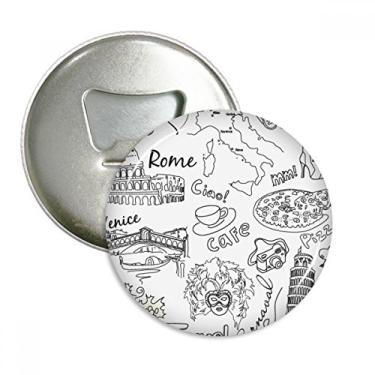 Imagem de Imã de geladeira com desenho de paisagem italiana famosa abridor de garrafas com ímã de geladeira emblema multifuncional