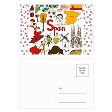 Imagem de Bandeira nacional de animais da Espanha Landscap Christmas Flower Celebration Cartão postal de correspondência de bênção