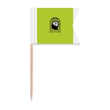 Imagem de Bandeiras de palito de dente de prisão de pensamento de confinamento, marcação de rotulagem para bolo de festa, prato de queijo