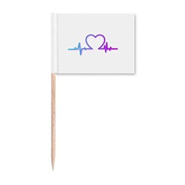 Imagem de Marcadores de palito de dente com emoções que mudam gradualmente com linhas de batimento cardíaco para decoração de festa