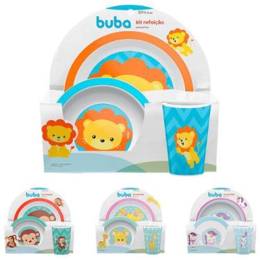 Imagem de Kit Alimentação Prato Bowl Copo Infantil Bebe Divertido Buba