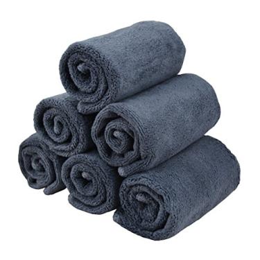 Imagem de Panos faciais de microfibra para remoção de maquiagem HOPESHINE Panos de limpeza facial de secagem rápida pacote com 6 (30,5 x 30,5 cm, cinza)