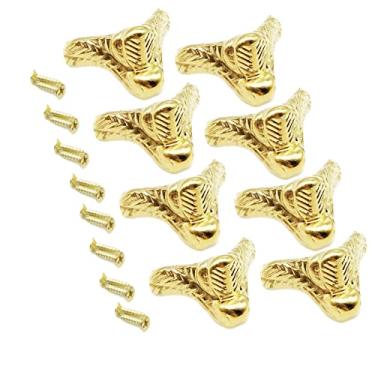 Imagem de 8 peças Caixa de Música Retrô Caixa de Madeira Caixa de Presente Decoração Pés Perna Protetor de Canto Hardware (Uma Dourado 2,9 x 1,7 cm)