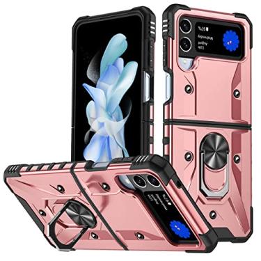 Imagem de Capa de armadura rígida à prova de choque para Samsung Galaxy Z Flip4 5G Flip 4 Flip3 Flip 3 Capa de proteção anti-detonação para Samsung Flip4, ouro rosa, para Samsung Z Flip 4