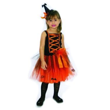 Imagem de Fantasia Bambolê Infantil Halloween Bruxa com tiara-132