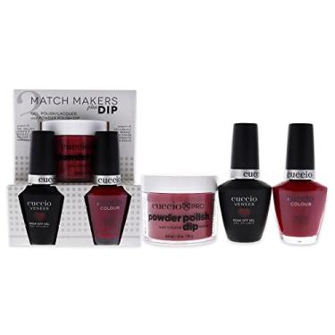 Imagem de Match Makers Plus Dip – A Kiss In Paris por Cuccio para mulheres – 3 unidades de sistema de imersão em pó profissional de 45 g, gel de banho de 12,5 g, esmalte de unhas colorido de 12,2 g