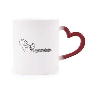 Imagem de Caneca sensível ao calor ilustração polvo vida marinha preta vermelha muda de cor