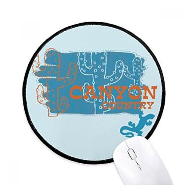 Imagem de Mouse pad para suculentas de cacto em vaso para mesa de escritório tapete redondo para computador