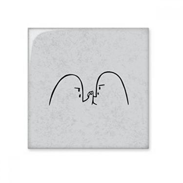 Imagem de Wrist Wrestling Black Cute Chat Happy Ceramic Tile Glossy Decal Glazed Brick Adorn Stone