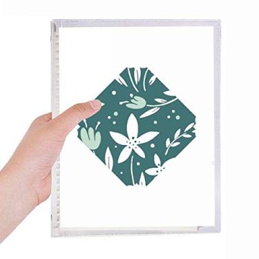 Imagem de Caderno de pintura de plantas verde e branco com folhas soltas para diário recarregável