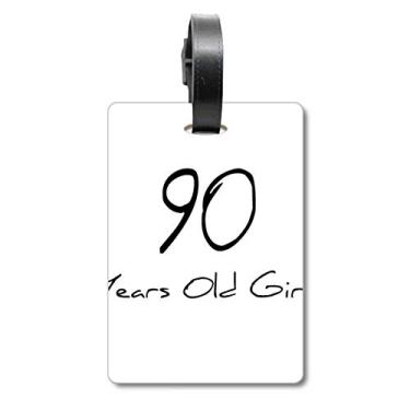 Imagem de 90 anos de idade Menina Longevidade Bolsa Etiqueta Bagagem Cartão de Bagagem Etiqueta Scutcheon Etiqueta