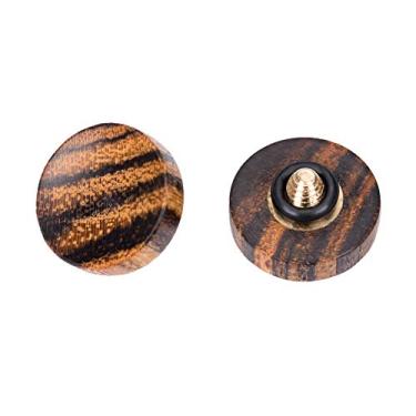 Imagem de Botão de liberação de obturador macio de madeira VKO compatível com câmera Fujifilm X-T30 X-T4 X-T3 X100F X-T20 X-PRO2 X30 X100T X100S X-E3 M8 M9 M10, superfície côncava dourada preta 1 peça (grão de madeira aleatório)