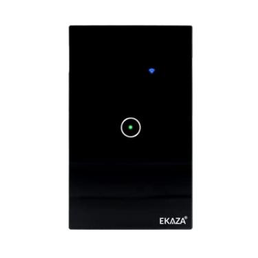 Imagem de EKAZA Interruptor Inteligente, Touch, Zigbee 3.0, 4x2, 1 Botão, Preto, Compativel com Google home e Alexa, T207-1ZP