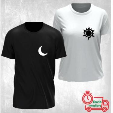 Imagem de Kit 2 Camisetas Casal Noite E Dia Lua E Sol Namorados - Bless Prints