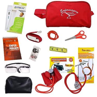 Imagem de Kit Material De Bolso Para Enfermagem Completo - Premium (Vermelho)