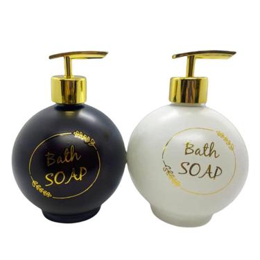 Imagem de Kit 2 Porta Sabonete Liquido em Vidro Fosco 550ML