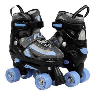 Imagem de Patins Traxart Infantil Flash Quad Preto/Azul - 54mm ABEC-7
