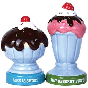 Imagem de Life is Short Eat Dessert First Ice Cream Sundaes Salt and Pepper Shaker Set