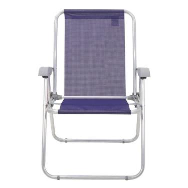 Imagem de Cadeira De Praia Tramontina Creta Master Em Alumínio Com Assento Roxo Tramontina