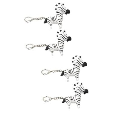 Imagem de ibasenice 4 Pcs chaveiro zebra chaveiros para mochilas chaveiro de mochila mini lanterna porta-chaves chaveiro de LED chaveiros de som de luz LED celular pingente bolsa de carro plástico