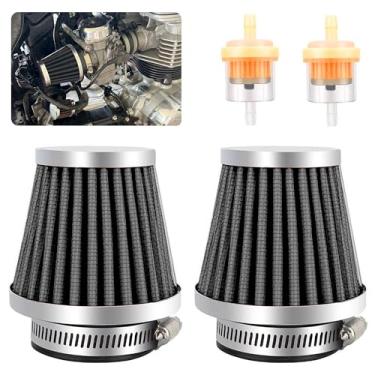 Imagem de smseace Filtro De Ar Da Motocicleta Com 2 Peças Filtro De Combustível Substituir Para Gy6 Moped Scooter Atv Dirt Bike Motocicleta 50Cc 110Cc 125Cc 150Cc 200Cc Atvs Bicicletas Go Kart Quad 4 D-006-50Mm