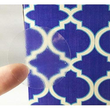 Imagem de Etiquetas transparentes de bolinhas, 3/4 pol. redondas, 500 etiquetas em um rolo