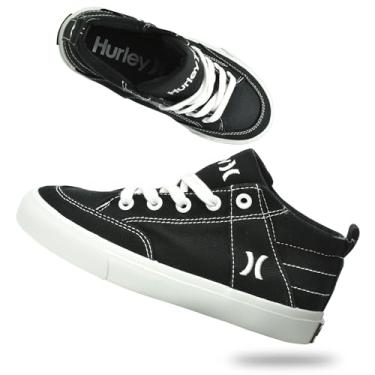 Imagem de Hurley Roddy Kids Tênis de skate de cano alto, sapatos esportivos para meninos e meninas, tênis para crianças, preto e branco, Preto/branco, 5 Big Kid