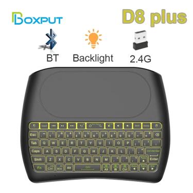 Imagem de D8 Plus Mini Teclado Air Mouse com Big Touchpad  2.4G e Modo BLE  7 cores Backlight  TV Box
