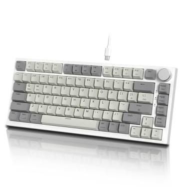 Imagem de ATTACK SHARK K85 Gatilho Rápido 75% Junta Mecânica para Teclado Gaming com Interruptor Magnético Ajustável Hot Swapped Botão Programável TKL RGB Backlit PBT Teclas para Win Mac Gamer (Cinza)