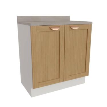 Imagem de Balcão 2 Portas 80cm Arizona Cabecasa Madeiramadeira Branco/figueira