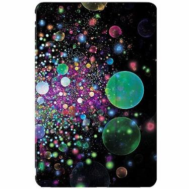 Imagem de Berkin Arts Capa Samsung Galaxy compatível com Tab S6 Lite 10,4 polegadas modelo SM-P610/P613/P615/P619 capa com suporte dobrável em três dobras holografia cósmica colorida tema galáxia