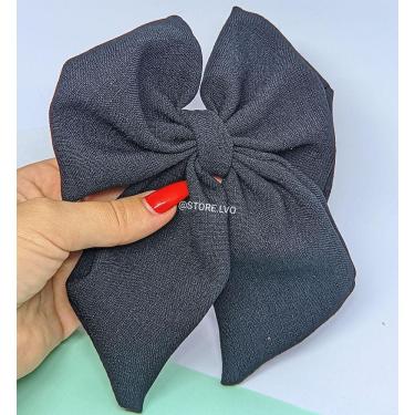 Imagem de Laço de Tecido Linho com pontas Longas / Laço presilha para Cabelo / Laços grande para Adulto e Infantil Feminino Luxo