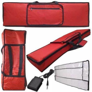 Imagem de Kit Capa Teclado Roland Xps10 Acolchoada + Cobertura + Pedal