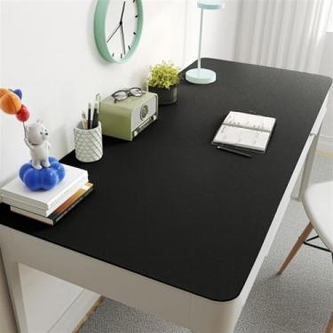 Imagem de UEAUY Tapete de mesa de couro PU antiderrapante à prova d'água protetor de mouse pad grande para mesa de escritório e trabalho doméstico preto 50 cm x 160 cm