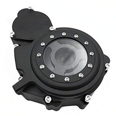 Imagem de NBX- Billet alumínio tampa de estator do motor transparente para compatível com Suzuki GSXR 600/750 2006-2013 preto esquerdo