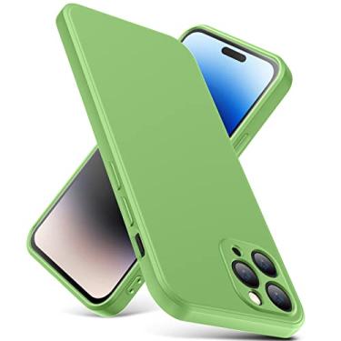 Imagem de YSLBWLE Capa para iPhone 12 Pro Max, capa fina de silicone líquido, à prova de choque, capa fina para iPhone 12 Pro Max, capa protetora de câmera de corpo inteiro - verde menta 2-IP12pm-07