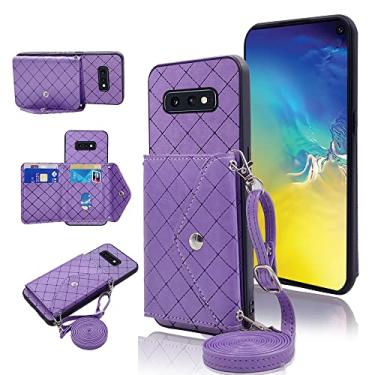 Imagem de Capa carteira compatível com Samsung Galaxy S10e com alça de ombro transversal e suporte de couro para cartão de crédito, acessórios de celular, capa para celular Glaxay S 10e Gaxaly 10se Galaxies