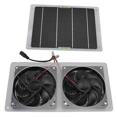 Imagem de Ventilador solar, kit de ventilador de painel solar, exaustor duplo impermeável de 100W 12V para galinheiros pequenos, estufas, galpões, casas de animais de estimação, ventilador de ventilação solar
