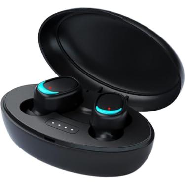 Imagem de Waillynice Fones de ouvido Bluetooth 5.2 com microfone, controle de impressão digital, exibição de energia, cancelamento de ruído, fones de ouvido Bluetooth à prova d'água com estojo de carregamento