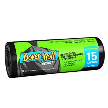 Imagem de Dover-Roll Saco Para Lixo Resist 15 Litros Preto Rolo Com 40 Sacos