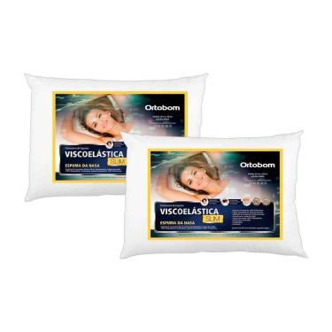 Imagem de Travesseiro Viscoelástico Visco Slim 2 Unidades p/Fronha 38x58cm (Tamanho 38x58) - Ortobom