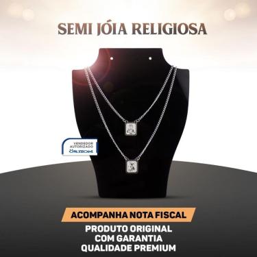 Imagem de Colar feminino inox escapulário são jorge