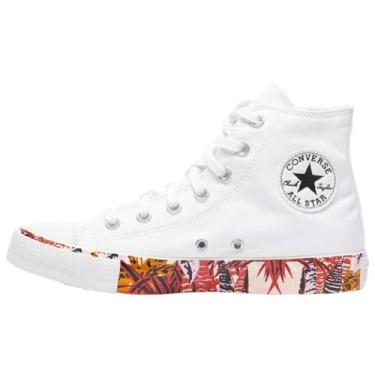 Imagem de Converse Tênis feminino Chuck Taylor All Star listrado, Branco/Mantra Laranja/Preto, 34/36 BR