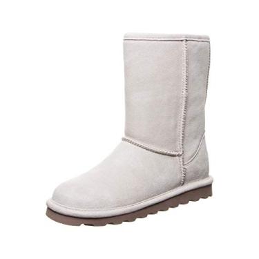 Imagem de BEARPAW Elle Short Feminino Várias Cores | Bota Feminina Clássica Suede | Bota Feminina Slip On | Bota de Inverno Confortável, Branco de inverno, 6