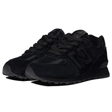 Imagem de New Balance Boy's 574 Core Lace-Up Sneaker, Black/Black, 1 Little Kid