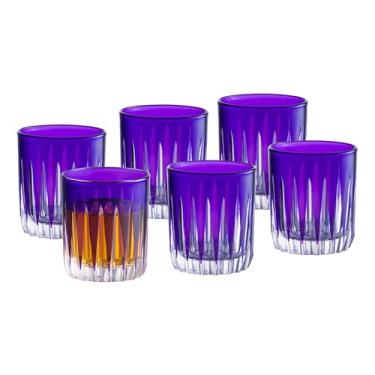 Imagem de Barski Copo de shot colorido - copos licores roxos - Conjunto de 6 copos coloridos elegantes - Use para vodka, tequila, uísque, bourbon, bebidas espirituosas e licores - Cada copo tem 74 g, feito na